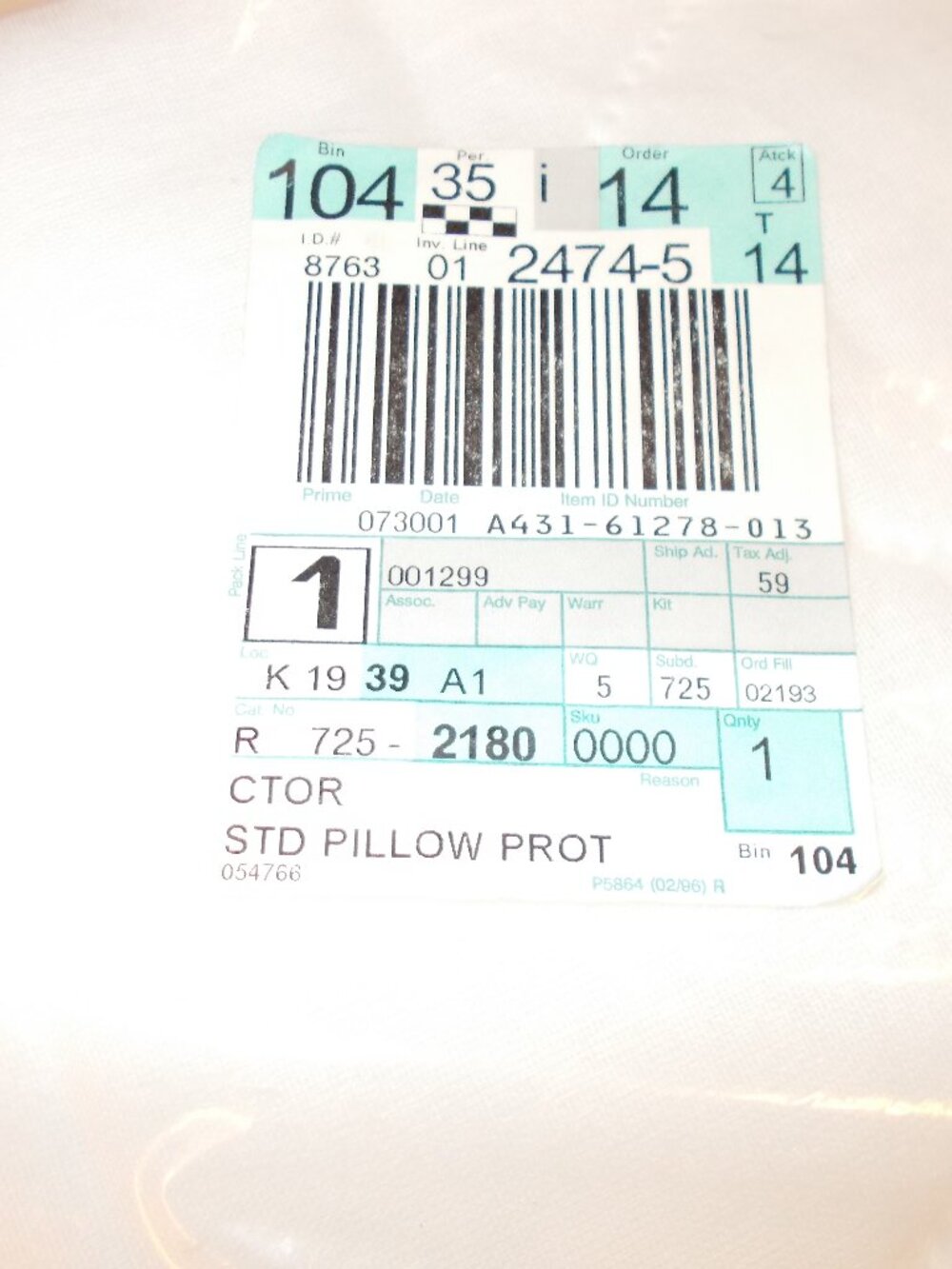 NIP Two standard size pillow protectors with zippers, white